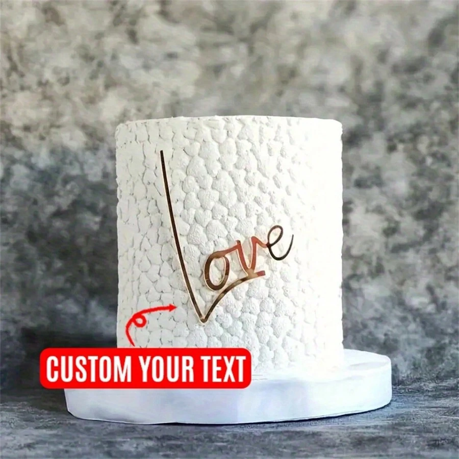 1 件亚克力蛋糕装饰标签烘焙装饰生日派对配件、甜品桌装扮用品、蛋糕装饰用品、烘焙装饰用品、派对装饰用品可定制独特礼物纪念品 - 鏡面金色 - 查看 1