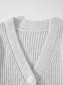 Men's Cozy Loose Knit Cardigan Sweater, Thickened For Autumn/Winter - Light Grey - View 5
