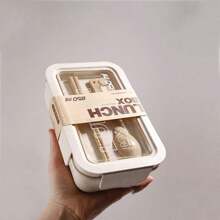 1pc Microwavable Bento Lunch Box For Office Worker, Women, Portioned, Weight Loss,Kitchen,Christmas Gift - Multicolor - View 14