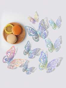 36pcs/12pcs Butterfly Cake Toppers, Simple Paper Cake Decorations For Birthday Party - Gold - View 7