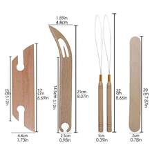 Accesorios de tejido DIY, dispositivos de tejido, lanzadera de tejido con mango de madera biselado, lanzadera de telar Inkle bien pulida - Talla única - Ver 8