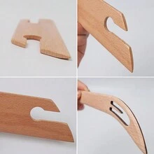 Accesorios de tejido DIY, dispositivos de tejido, lanzadera de tejido con mango de madera biselado, lanzadera de telar Inkle bien pulida - Talla única - Ver 6