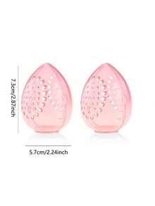 2 件化妆海绵化妆海绵收纳盒，便携式旅行容器透明蛋形粉扑架适用于学校化妆包返校用品化妆品收纳学校用品包收纳袋房间用品