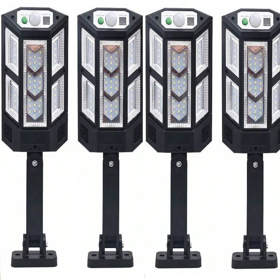 Solar Street Lights Outdoor, Solar Wall Light, 43LED Dusk To Dawn Outdoor Road Street Lamp, Waterproof Solar Powered Street Light With Motion Sensor - 4 件 - 查看 1