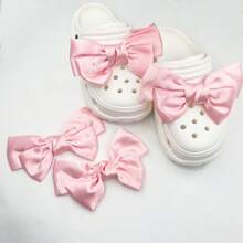 2 Peças Decoração de Sapato com Laço da Moda, Adequado para Sandálias, Chinelos, Casamento, Festa de Aniversário, Tênis Retrô, Acessórios DIY (Sapatos não incluídos), Acessórios de Sapatos Fofos Rosa para a Primavera e Verão