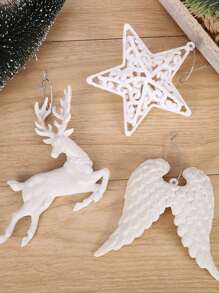 1pc Christmas Tree Decoration - Deer Angel Wing, Birdcage, Hollow White Star Ornament, Creative Holiday Decor Best Gifts Birthday Home Decor Christmas Decorations Room Decor Winter Christmas Decorations Home Christmas Gifts Christmas Decor - Multicolor - View 12