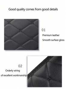 1 件可折叠多功能汽车后备箱储物盒，皮革材质，通用 - 黑色 - 查看 5