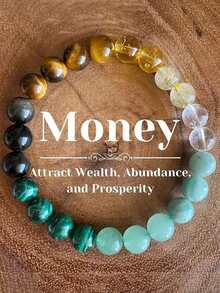 1pc Natural Color Handmade Woven Gemstone Bracelet, Unisex Single Wrap Obsidian & Tiger Eye Stone Bracelet - Multicolor - View 12