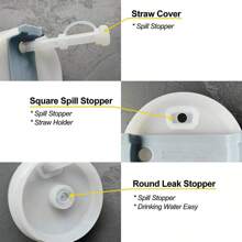 6pcs Cup Straw Splash-Proof Lid & Sealing Gasket Accessories, Compatible With 40oz And 30oz Cups, Includes Straw Lid, Leak Stopper, And Spill-Proof Cap, Clear Color (Please Select The Correct Version)