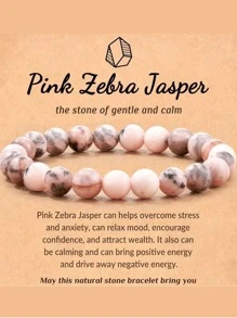 1pc Natural Color Handmade Woven Gemstone Bracelet, Unisex Single Wrap Obsidian & Tiger Eye Stone Bracelet - Multicolor - View 1