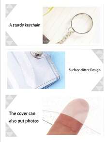 1PC/4PCS 1 Inch/2inch Mini Small Photo Album Valentine Photo Storage With Keychain Clear Pocket Photo Album Keychain For Picture Valentine Wedding Birthday Anniversary Memory,Suitable For Photos, Backpack For School Christmas Gift Ideas Bag Accessories Lanyards With Id Holder Car Accessories Bag Charms - Multicolor - View 8