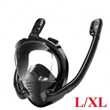 Máscara de snorkel de cara completa con tubo doble para natación y buceo, set de snorkel, antiempañante y antifugas, visión panorámica de 180°, accesorios de playa, flotador de piscina - Multicolor - Ver 16