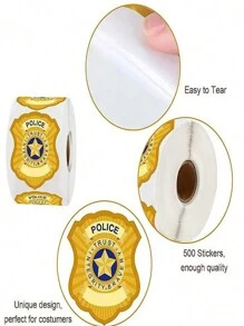 500pcs Police Badge Name Tag Stickers Police Badge Stickers Police Office Stickers For Birthday Party Supplies