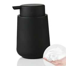 Matte Black Foaming Hand Soap Dispenser 11oz - Modern Minimalist Style For Bathroom & Kitchen Countertop Refillable Halloween Gift Home Bathroom Decor Fall Decor Back To School - Multicolor - View 2