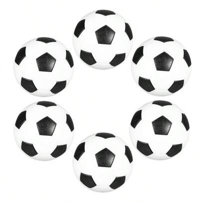 6/8/10pcs 32mm Mini Soccer Ball Accessories For Foosball Tables, Hexagon Shape, Black (Includes Black Storage Net Bag)
