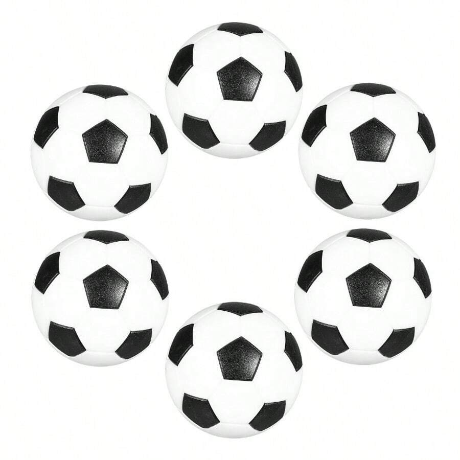 6/8/10pcs 32mm Mini Soccer Ball Accessories For Foosball Tables, Hexagon Shape, Black (Includes Black Storage Net Bag)