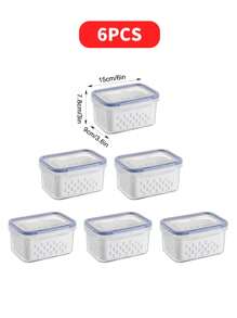 12 件（6 件盒子 + 6 件篮子）带盖双层密封食品储存容器，可重复使用且防漏的食品容器，适用于肉类、水果和蔬菜、厨房整理、厨房储藏、厨房整理器、厨房整理器、储存物品、厨房、储藏、整理器、整理器、整理器、抽屉整理器、旅行、厨房用品、厨房用具、厨房工具、厨房用品、家居装饰、圣诞礼物、家居礼物、房间装饰 - 850ml - 查看 11