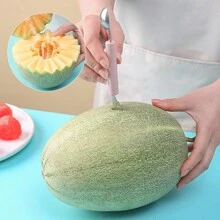 Dual-Headed Stainless Steel Watermelon Baller Kitchen Watermelon Carving Knife, Fruit Ball Spoon For Fruit Plate - Multicolor - View 5