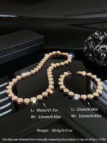 Colar com Pingente de Cubo em Forma de Coração de Hip Hop, Prateado, Dia dos Namorados, Dia das Mães, Presente