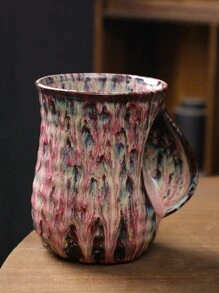 1PC复古大容量陶瓷杯窑变釉马克杯家用水杯复古咖啡杯礼物温暖陶瓷杯万圣节圣诞节节日礼物容量500ML万圣节派对 - 彩色 - 查看 10