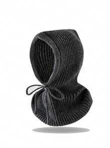 1pc Women's New Solid Color Balaclava Hat Scarf Neck Warmer All-In-One Knitted Beanie Cap, Autumn/Winter Christmas