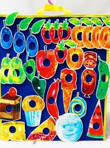 BELLKIDS 36 Pcs/Set The Very Hungry Caterpillar Picture Book Felt Toys, Story Presentation Props, Kindergarten Learning Aids, Classroom, Students, Teaching Tools. ﻿,Back To School