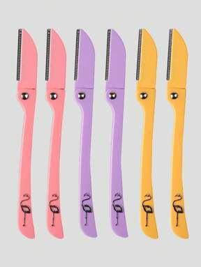 6pcs Stainless Steel Eyebrow & Facial Hair Removal Folding Razors With Patterned Handle, Portable Grooming Tool Set,Makeup,Cheap,Room Decor,Vanity,Travel,Bedroom,Makeup Accessories,Eyebrow Razor,Cheap,Stocking Stuffers,Makeup,Makeup Tools,Cheap Stuff,Gifts,Gifts For Women,Christmas Gifts