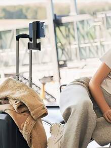 Airplane Phone Holder, Portable Travel Stand Desk Flight Foldable Adjustable Rotatable Selfie Holding Train Seat Stand, Seat Bracket,360° Rotating Multi-Functional Large Folding Mobile Phone Desktop Stand - Adjustable Height, Compact Design, Airplane Seat, High-Speed Rail, Trunk Rod, Kitchen Cabinet Compatible - Plastic Construction Travel Essentials Travel Accessories Travel Must Haves Beach Vacation Summer Holiday School Accessories Back To School Supplies Stuff
