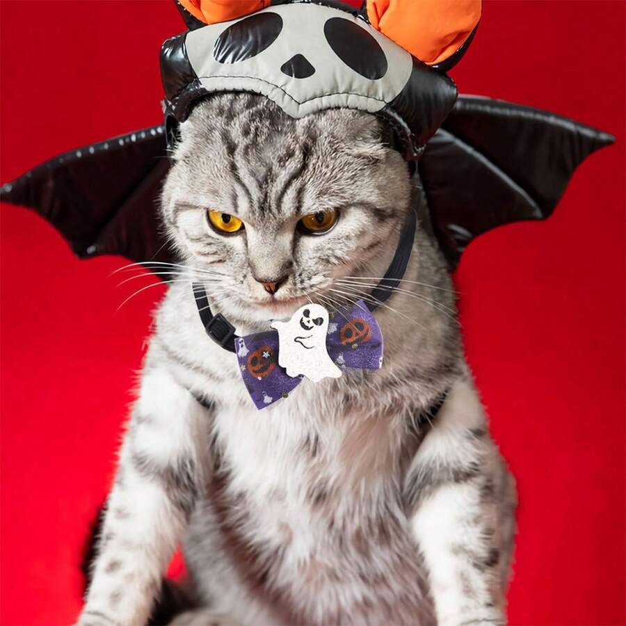 1 Dây Thắt Nơ Cho Thú Cưng Có Thể Điều Chỉnh Theo Chủ Đề Halloween, Thiết Kế Hoạt Hình Cho Chó & Mèo, Polyester Halloween Phụ Kiện Cho Chó Quần Áo Phụ Kiện Thú Cưng - Nhiều màu - Xem 1