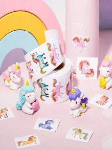 500 张/卷卡通独角兽贴纸、奖励贴纸、文具贴纸、礼品装饰标签 - 彩色 - 查看 6