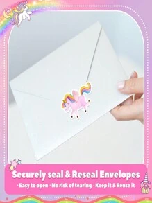 500 张/卷卡通独角兽贴纸、奖励贴纸、文具贴纸、礼品装饰标签 - 彩色 - 查看 5