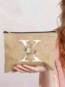 1 túi đựng mỹ phẩm in chữ cái A-Z, quà tặng cho bé gái, túi đựng đồ in họa tiết chữ cái tối giản phong cách retro dễ thương, túi trang điểm, túi đựng đồ nhỏ, túi đựng đồ vệ sinh cá nhân, ví cầm tay, túi đựng đồ gấp gọn nhẹ, túi mua sắm tối giản, ví cầm tay quà tặng giáo viên, túi đựng đồ cho y tá/bác sĩ/giáo viên, thích hợp để đựng đồ trang điểm cá nhân khi đi du lịch, túi đựng mỹ phẩm, túi đựng đồ trang điểm. - Màu Khaki - Xem 22