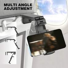 1pc Multifunctional 360° Rotatable Airplane Phone Holder, Universal Mobile Phone Stand For Seat Back, Table, Home, Kitchen, Office - Black - View 11