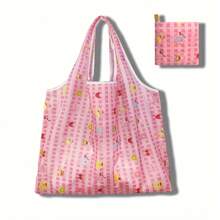 New Large Foldable Waterproof Shopping Bag, Flower Cloth Square Bag, Portable Tote Bag - Multicolor - View 5