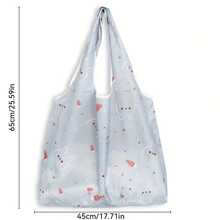 New Large Foldable Waterproof Shopping Bag, Flower Cloth Square Bag, Portable Tote Bag - Multicolor - View 3
