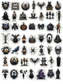 50 张美学深色万圣节装饰贴纸，适用于剪贴簿、垃圾日记本、拼贴画、万圣节派对礼品、笔记本电脑、手机、窗户、水瓶、学校用品、返校 - 彩色 - 查看 6