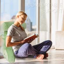 Almofada de leitura com apoio de braço e almofada de encosto com almofada removível para adultos e crianças sentarem-se confortavelmente na cama/sofá