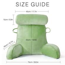 Almofada de leitura com apoio de braço e almofada de encosto com almofada removível para adultos e crianças sentarem-se confortavelmente na cama/sofá