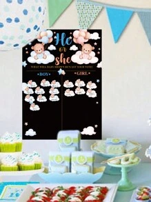 1 set Giochi per la rivelazione del sesso del bambino, cartellone per previsione del sesso, decorazioni per festa di rivelazione del sesso, giochi per festa di compleanno per bambino o bambina, regali per future mamme, decorazioni e regali per baby shower e famiglia