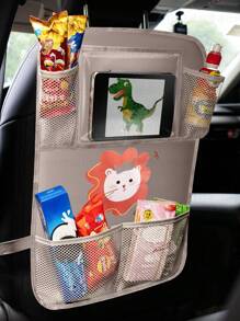 1Pack Car Seat Storage Bag For Kids Toddlers, Car Back Seat Organizer ,Back Seat Anti-Kick,Car Back Seat Cover, Seat Back Protectors Kick Mats For Kids Toddlers, Travel Accessories, Rear Seat Organizer