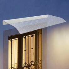 CNCEST Awning Canopy, UV Rain Snow Protection, Rain Shelter, Thicken Clear Cover Maintenance-Free Awning, Polycarbonate Sheet No Brackets For Front Door/Porch Patio Roof (31.5" X 15.75")