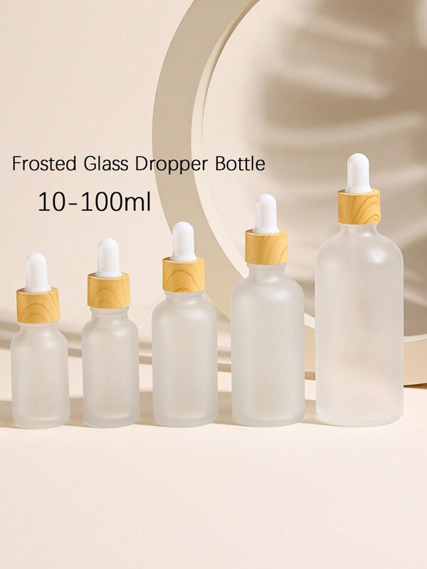 2 peças frascos conta-gotas de 10ml/15ml/20ml/30ml/50ml 1 onça, garrafa de vidro com tampa conta-gotas (montada), frascos foscos vazios com pipeta de vidro para cosméticos, perfumes e óleos essenciais