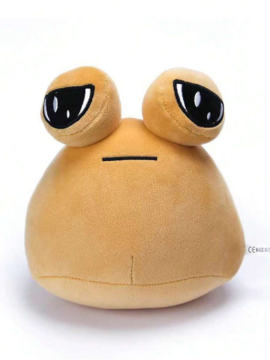 大尺寸 40 厘米/15.7 英寸热门游戏我的宠物外星人毛绒玩具 2 种尺寸棕色外星人填充玩具可爱外星人圆形娃娃大眼睛柔软填充毛绒玩具儿童生日礼物，大号填充动物，微笑小动物，儿童生日装饰 - 彩色 - 查看 1