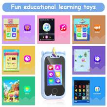 Smart Phone For Kids & 3 -7 Year Old Boys Toys Unicorns Gifts Touchscreen Learning Toy Birthday Gifts - Màu xanh lam - Xem 7