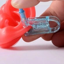 1pc Ear Piercing Gun Kit With Steel Ball Stud Earrings, Piercing Gun And Piercing Tool - Diamond Stud Gun - Blue - View 3