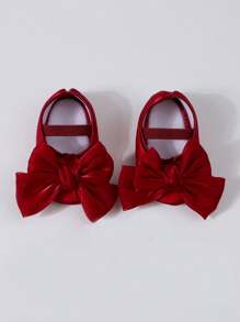 1pc Baby Bow Headband & 1 Pair Baby First Walker Shoes Love Valentine