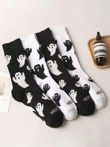 2 pares de calcetines novedad de Halloween para niño y niña, diseño de vampiro, calcetines divertidos y alegres para regalos de fiesta de Halloween - Multicolor - Ver 1