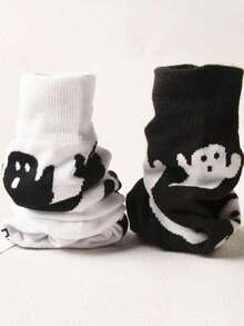 2 pares de calcetines novedad de Halloween para niño y niña, diseño de vampiro, calcetines divertidos y alegres para regalos de fiesta de Halloween - Multicolor - Ver 5