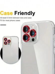 3片装铝合金相机镜头保护膜，兼容 17/16/16e/15/14/13/12/11 Pro Max - 钢化玻璃膜，带超强粘环，防摔，相机镜头保护膜，红色 - 紅色 - 查看 2