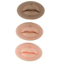 3pcs/Set Tattoo Practice Lips Light Skin /Dark Skin /Brown/White Silicone Microblading Practice Skin 3D Lip Skin Tattoo Cosmetic Makeup Lips Training